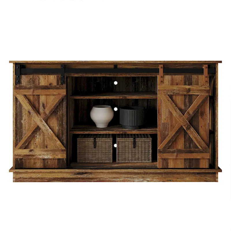 Bahut de style vintage avec portes coulissantes en X