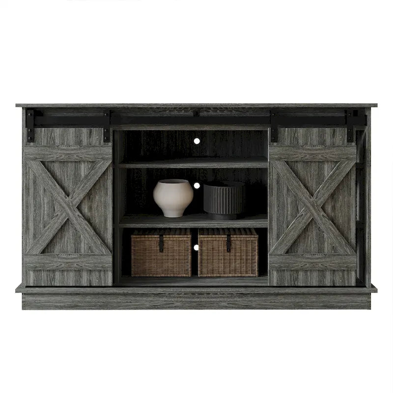 Bahut de style vintage avec portes coulissantes en X