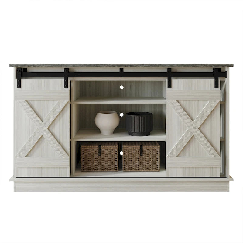 Bahut de style vintage avec portes coulissantes en X