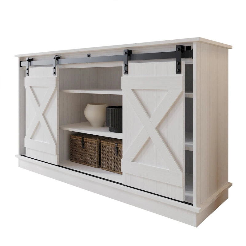 Vintage-Style Sideboard with X-Shaped Sliding Doors – product view
