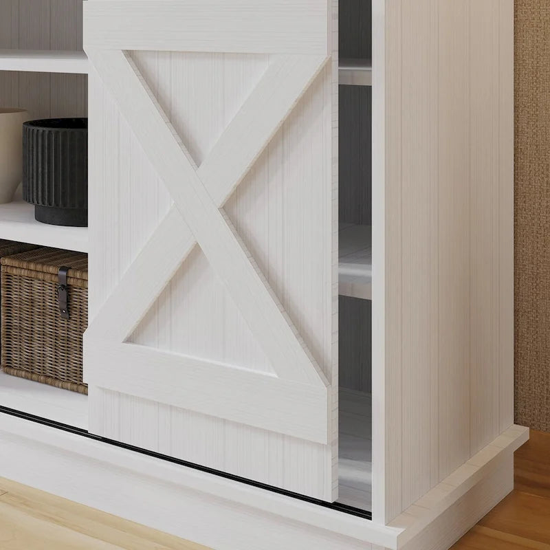 Vintage-Style Sideboard with X-Shaped Sliding Doors – product view