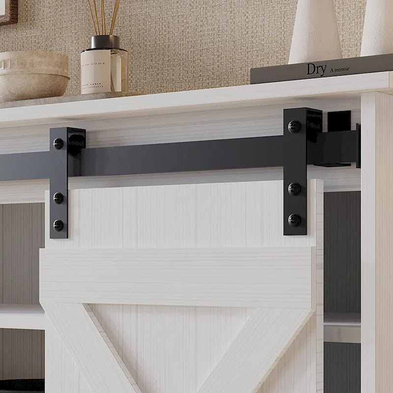 Vintage-Style Sideboard with X-Shaped Sliding Doors – product view