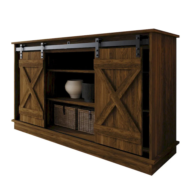 Vintage-Style Sideboard with X-Shaped Sliding Doors – product view