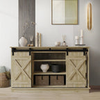 Vintage-Style Sideboard with X-Shaped Sliding Doors – product view