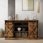 Vintage-Style Sideboard with X-Shaped Sliding Doors – product view