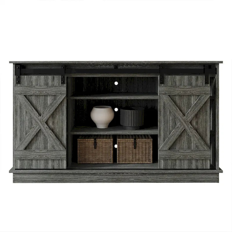 Vintage-Style Sideboard with X-Shaped Sliding Doors – product view