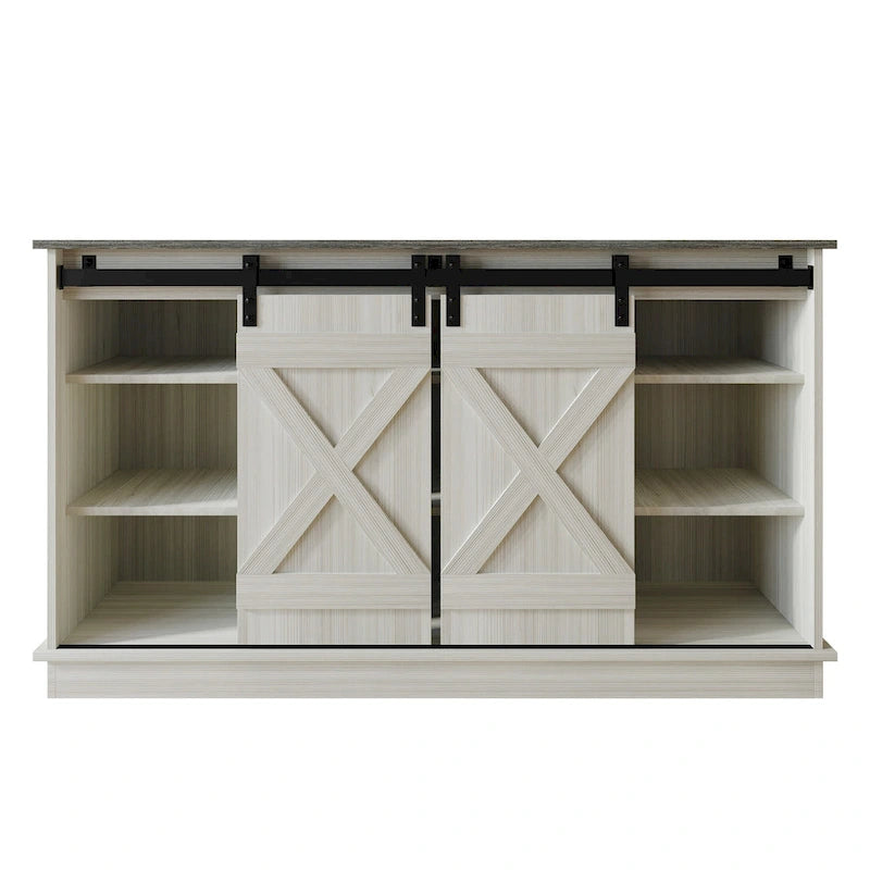Vintage-Style Sideboard with X-Shaped Sliding Doors – product view