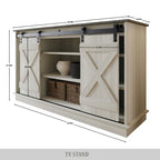 Vintage-Style Sideboard with X-Shaped Sliding Doors – product view