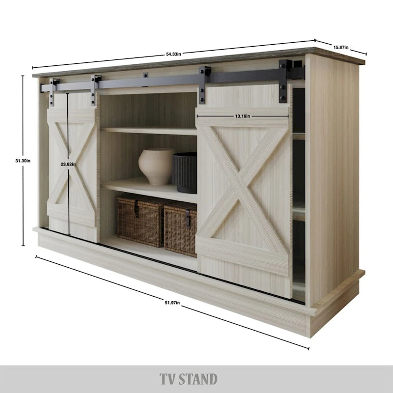 Vintage-Style Sideboard with X-Shaped Sliding Doors – product view