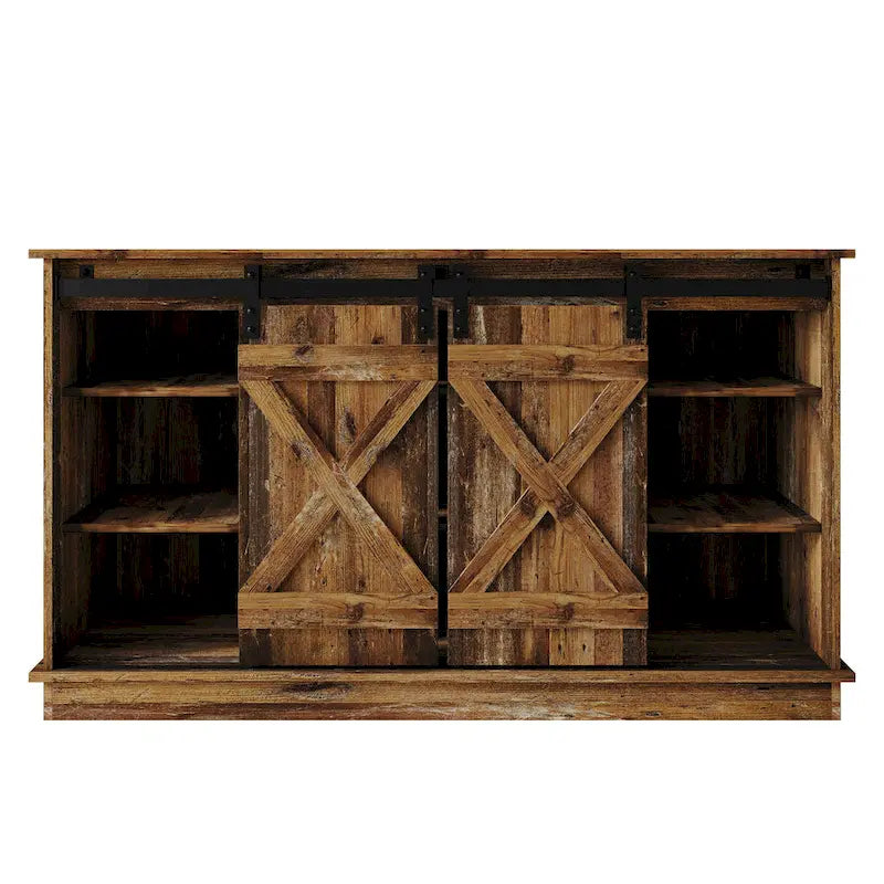 Vintage-Style Sideboard with X-Shaped Sliding Doors – product view