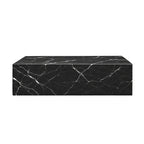 Genuine Marble Block Coffee Table - Black Marble – product view