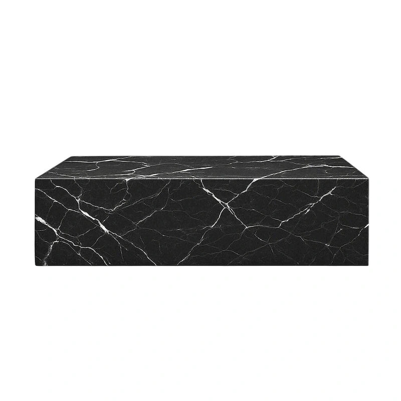 Genuine Marble Block Coffee Table - Black Marble – product view