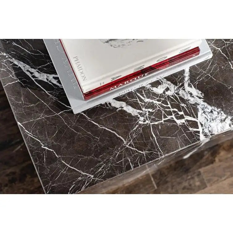 Genuine Marble Block Coffee Table - Black Marble – product view