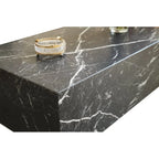 Genuine Marble Block Coffee Table - Black Marble – product view