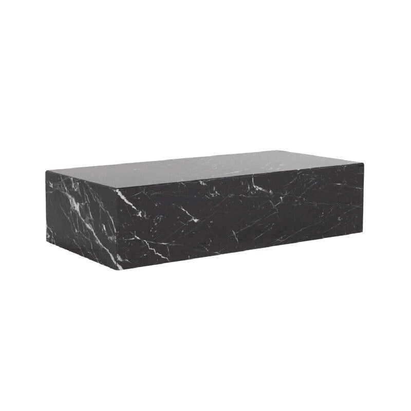 Genuine Marble Block Coffee Table - Black Marble – product view