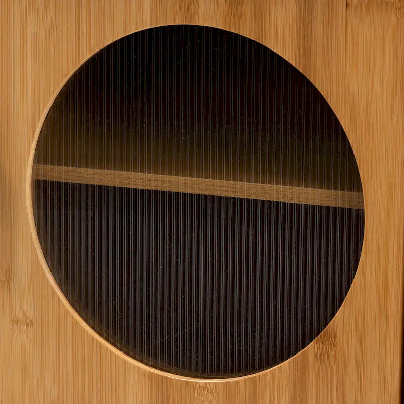 Mid-Century Natural Bamboo Wood 1-Door End Table – product view