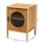 Mid-Century Natural Bamboo Wood 1-Door End Table – product view