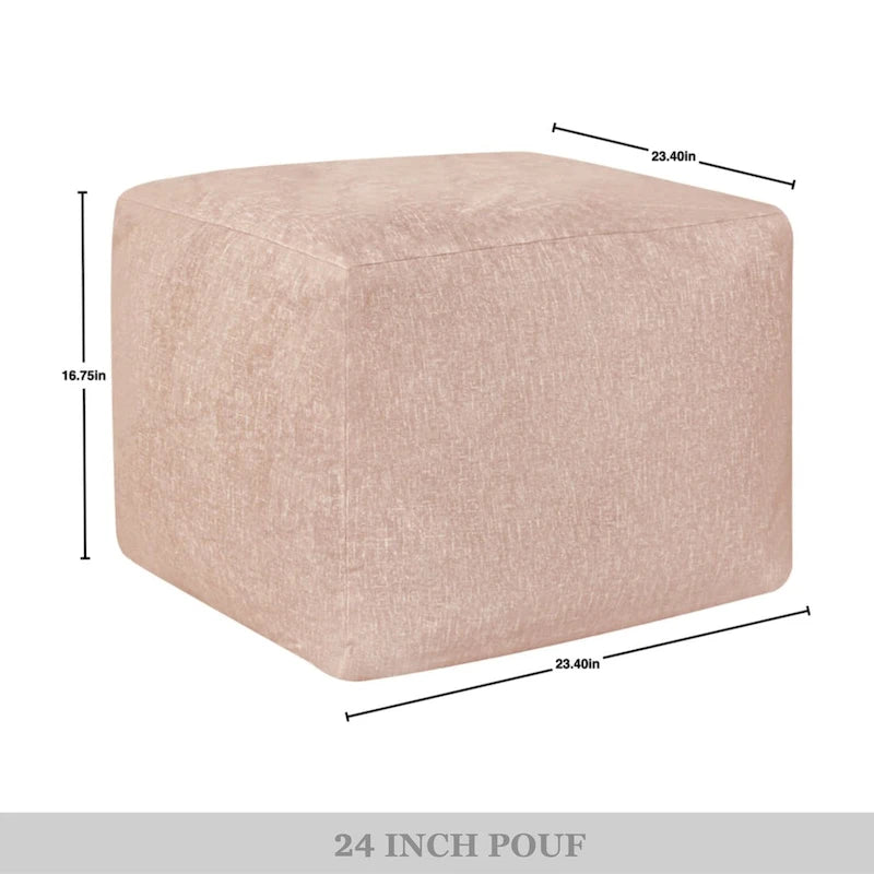 Glam 61 cm Velvet Upholstered Pouf – product view