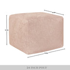 Glam 61 cm Velvet Upholstered Pouf – product view