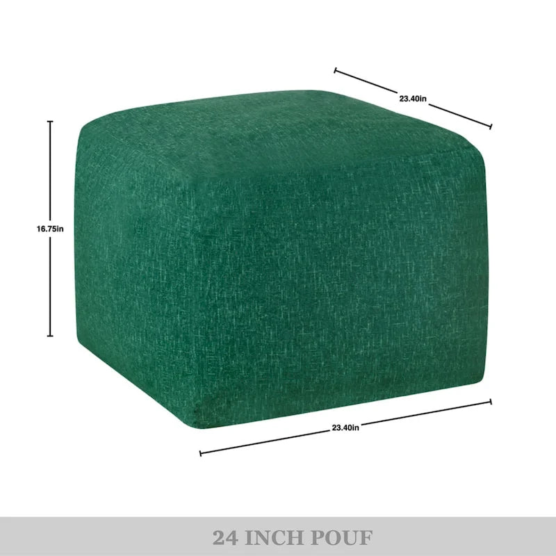 Glam 61 cm Velvet Upholstered Pouf – product view
