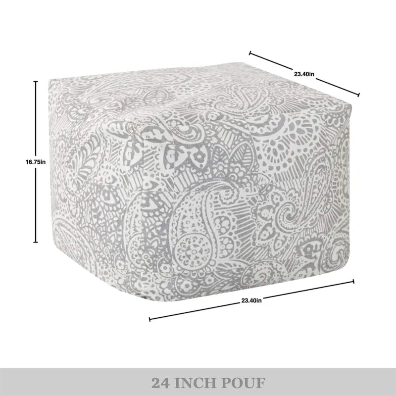 Glam 61 cm Velvet Upholstered Pouf – product view