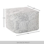 Glam 61 cm Velvet Upholstered Pouf – product view