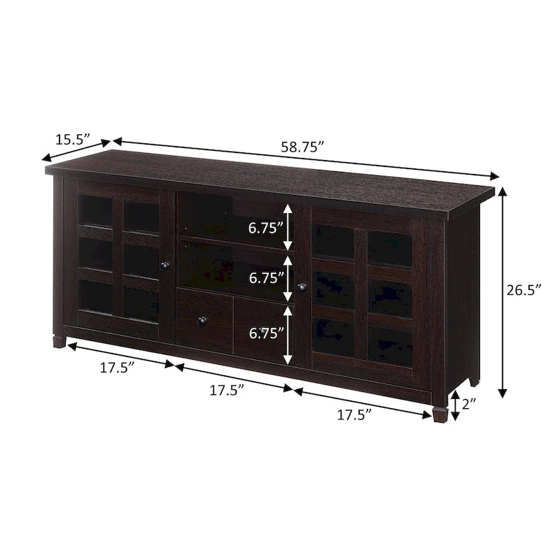 TV Stand with 1 Drawer, Cabinets and Shelves for TVs up to 165.1 cm – product view