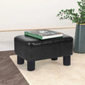 Petit repose-pieds ottoman rectangulaire en cuir synthétique