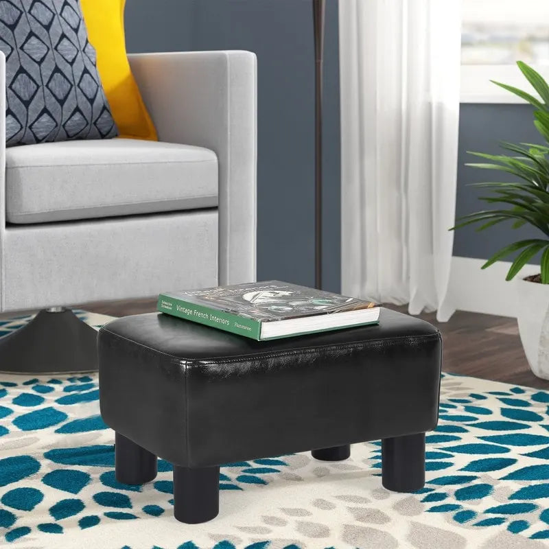 Small Rectangular PU Leather Ottoman Footrest – product view