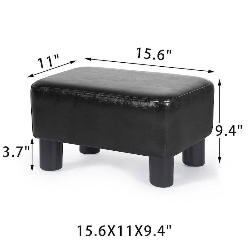 Small Rectangular PU Leather Ottoman Footrest – product view