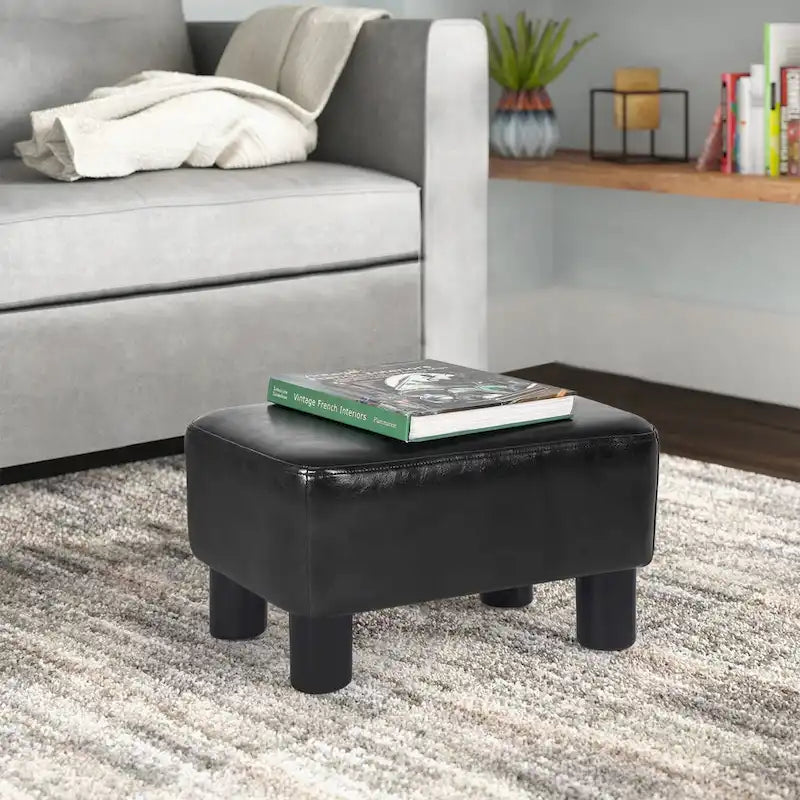 Small Rectangular PU Leather Ottoman Footrest – product view
