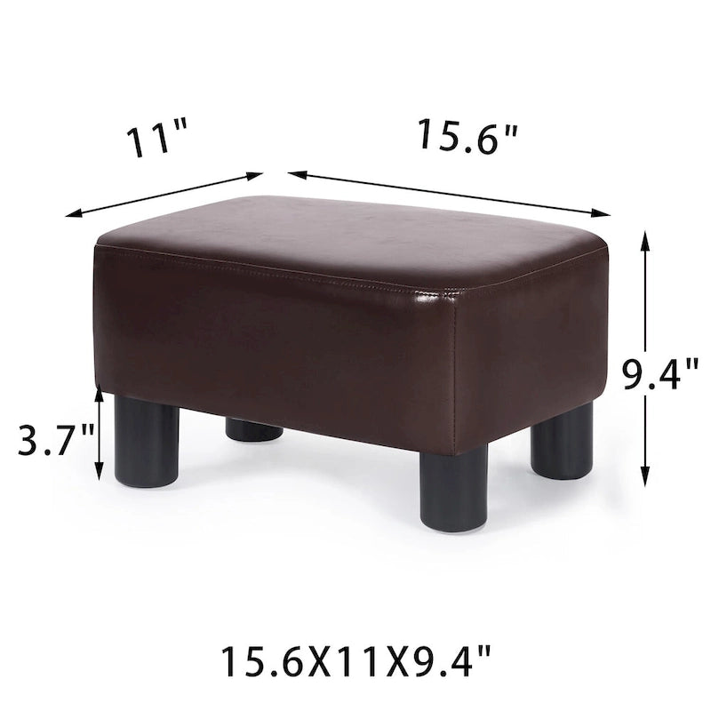 Small Rectangular PU Leather Ottoman Footrest – product view