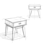 Solid Hardwood Rectangular End Table, 55.9 × 50.8 × 55.9 cm – product view
