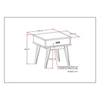 Solid Hardwood Rectangular End Table, 55.9 × 50.8 × 55.9 cm – product view