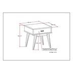 Solid Hardwood Rectangular End Table, 55.9 × 50.8 × 55.9 cm – product view