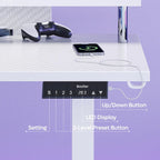 L-Shaped Height-Adjustable Gaming Desk with Monitor Stand, 160 cm Wide – product view
