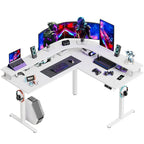 L-Shaped Height-Adjustable Gaming Desk with Monitor Stand, 160 cm Wide – product view