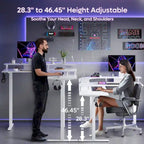 L-Shaped Height-Adjustable Gaming Desk with Monitor Stand, 160 cm Wide – product view