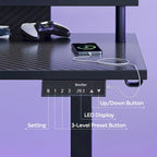 L-Shaped Height-Adjustable Gaming Desk with Monitor Stand, 160 cm Wide – product view