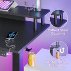L-Shaped Height-Adjustable Gaming Desk with Monitor Stand, 160 cm Wide – product view