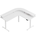 L-Shaped Height-Adjustable Gaming Desk with Monitor Stand, 160 cm Wide – product view