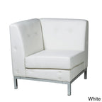 Fauteuil d'angle en similicuir avec piètement chromé