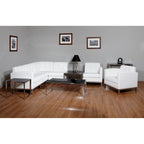 Faux Leather Corner Chair with Chrome-Finished Base – product view