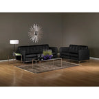 Faux Leather Corner Chair with Chrome-Finished Base – product view