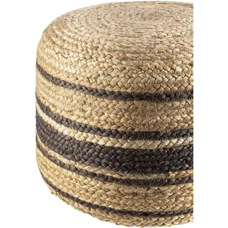 Farmhouse Striped Pouf – product view