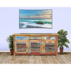 Recycled Teak Media Cabinet with 3 Doors and 3 Drawers – product view