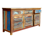 Recycled Teak Media Cabinet with 3 Doors and 3 Drawers – product view