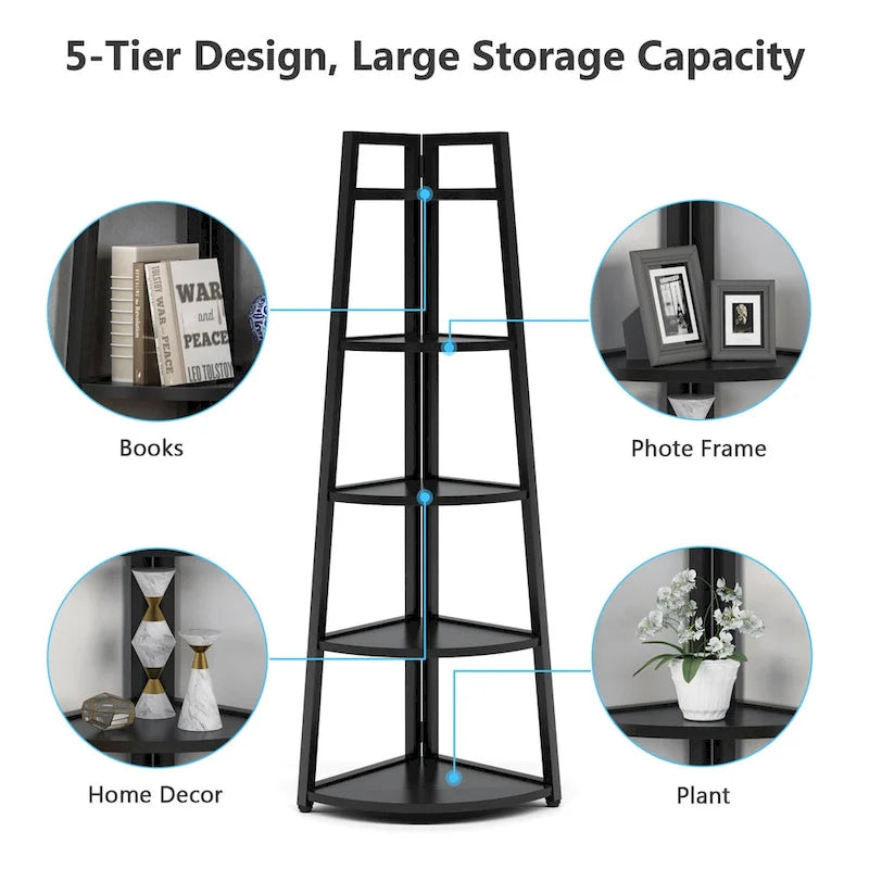 5-Tier Bathroom Corner Storage Shelf – product view