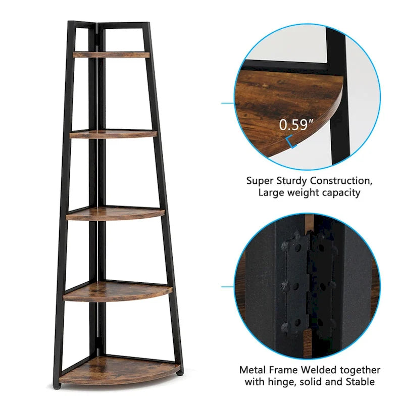 5-Tier Bathroom Corner Storage Shelf – product view