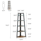 5-Tier Bathroom Corner Storage Shelf – product view